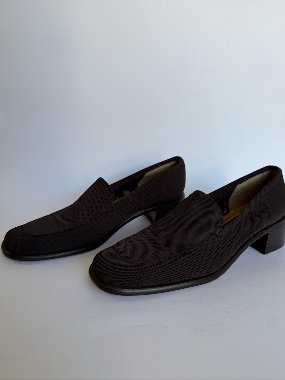Stuart Weitzman Brown Mesh Loafers Leather Sole Size 8.5 S Vintage
